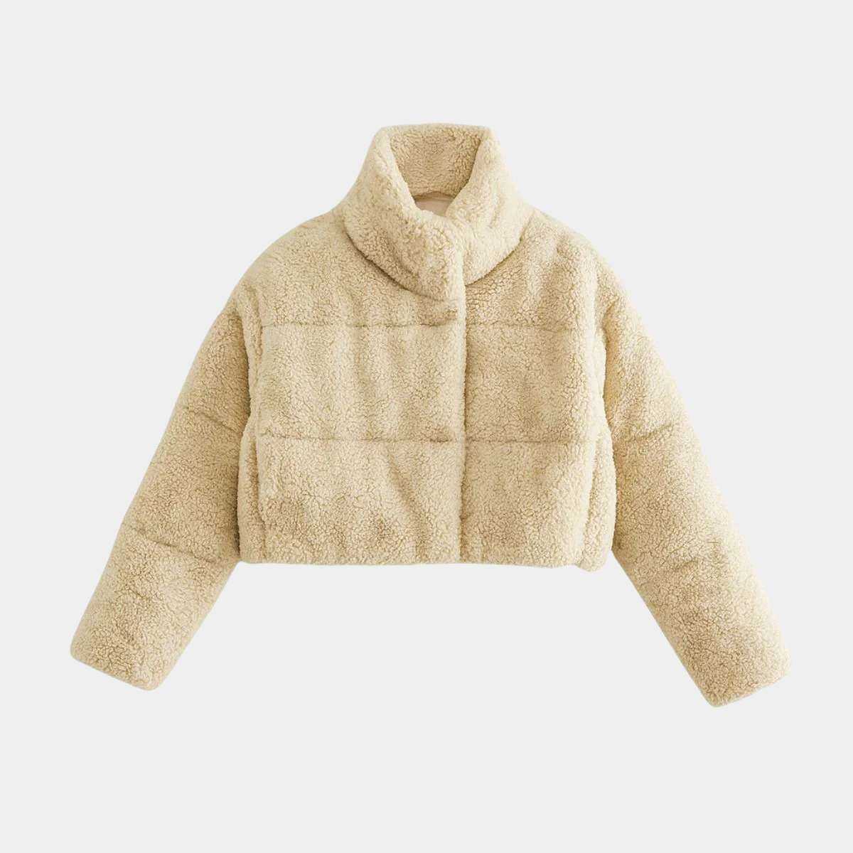 Women's Cropped Teddy Puffer Jacket