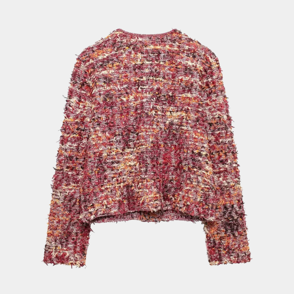 Tweed Cardigan Jacket – Vintage Button Up Knitted Coat
