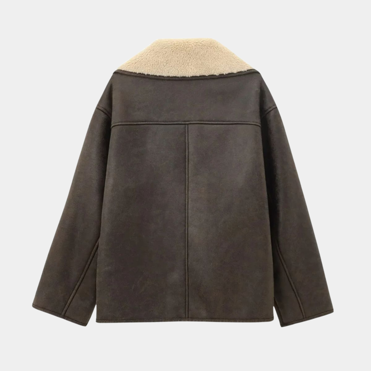 Faux Shearling Leather Jacket – Winter Warm Coat