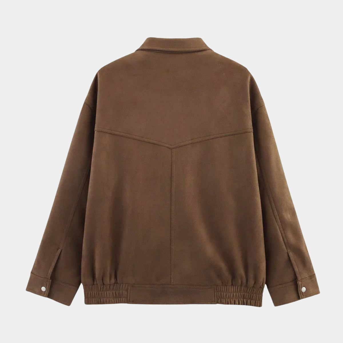Suede Bomber Jacket – Casual Zip Up Coat
