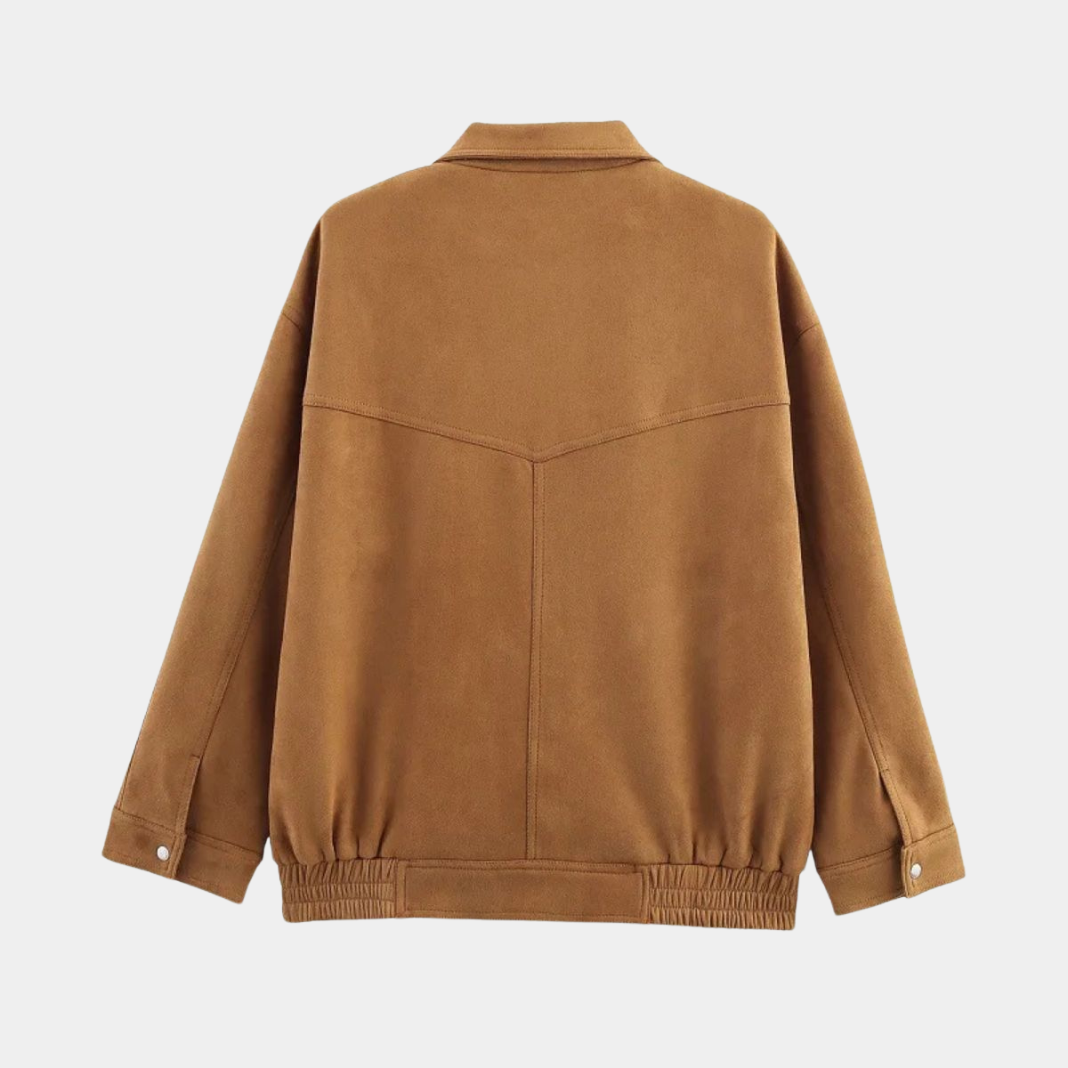 Suede Bomber Jacket – Casual Zip Up Coat