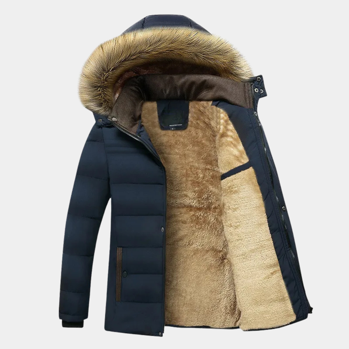 Winter Parka for Men – Warm Hooded Coat with Fur Trim