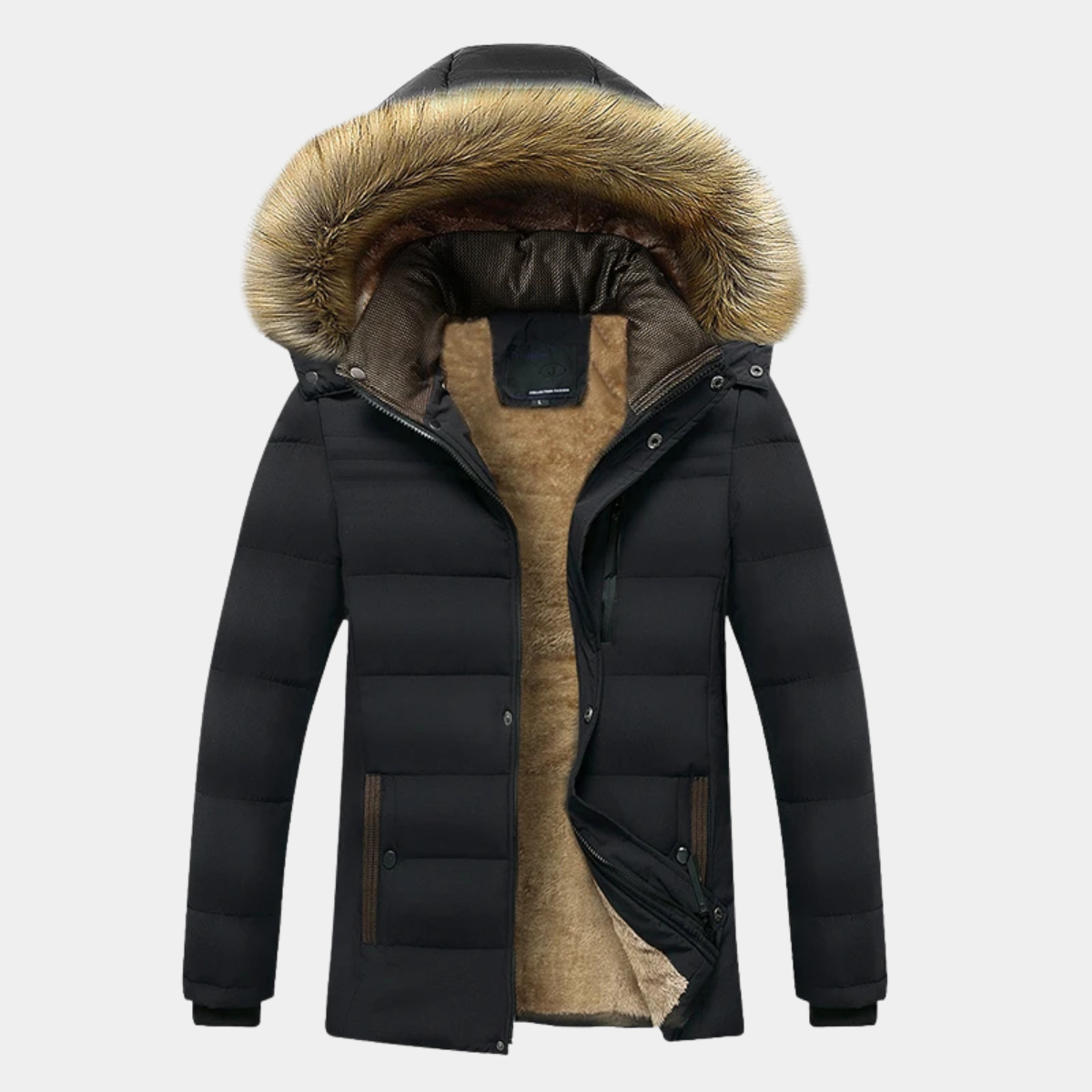Winter Parka for Men – Warm Hooded Coat with Fur Trim