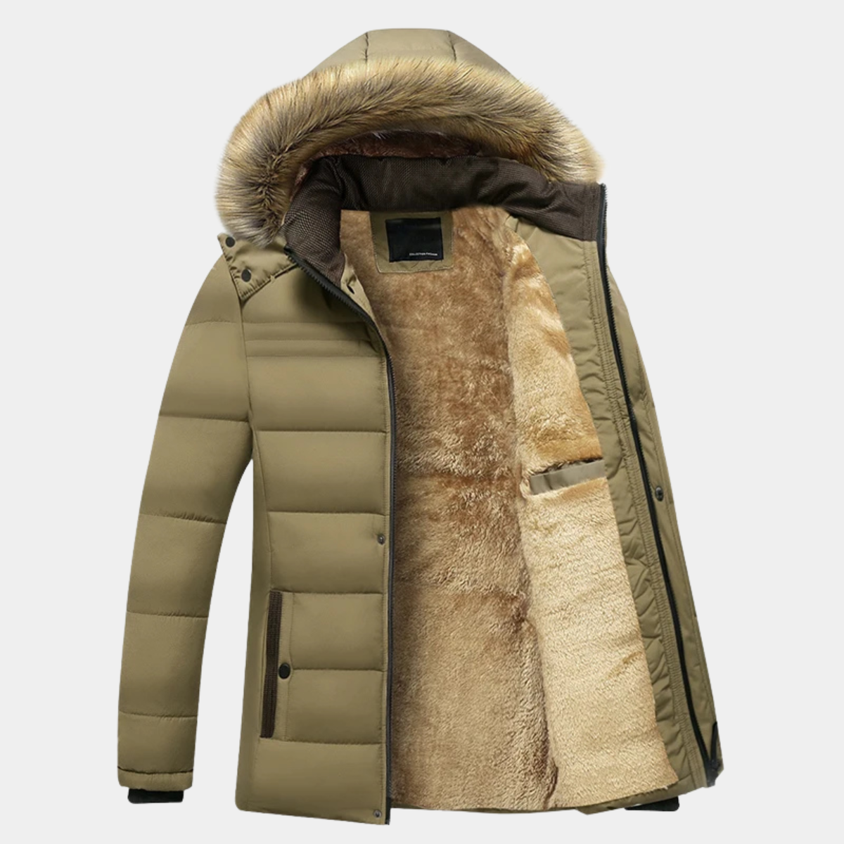 Winter Parka for Men – Warm Hooded Coat with Fur Trim