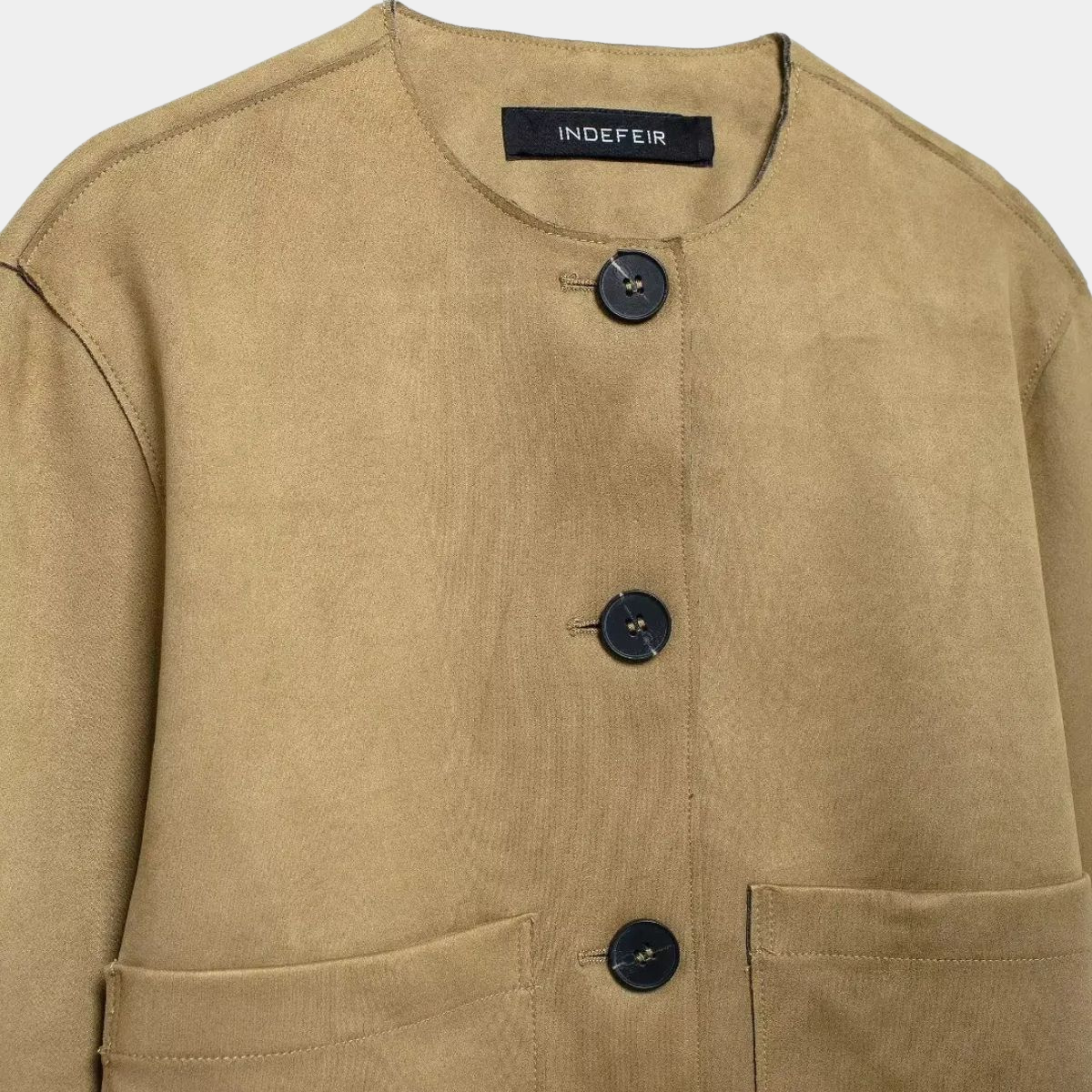 Cropped Suede Button Up Jacket – Casual Coat