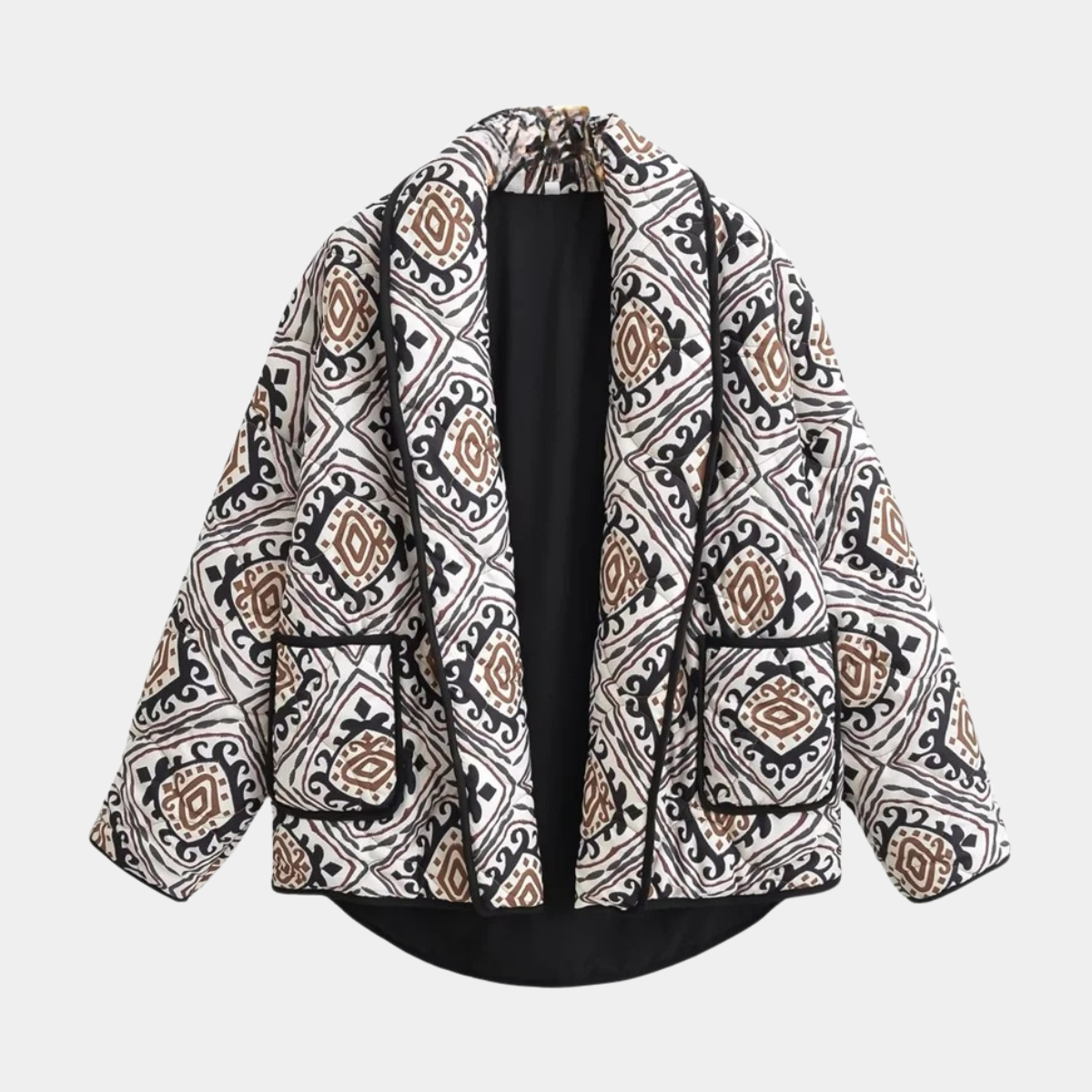 Boho Print Jacket – Casual Oversized Kimono Coat