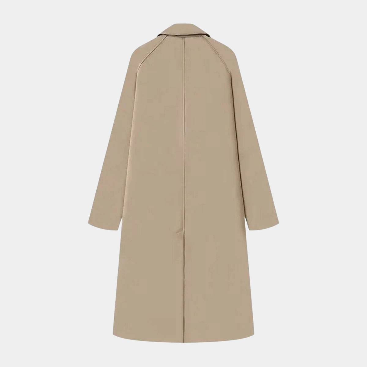 Long Trench Coat – Classic Checked Lining Overcoat