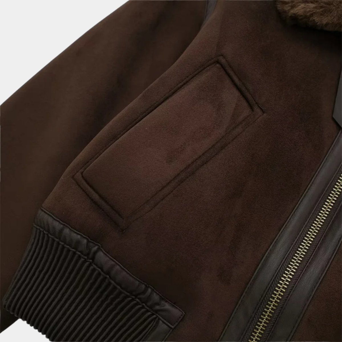 Cropped Jacket – Faux Lined Bomber Coat