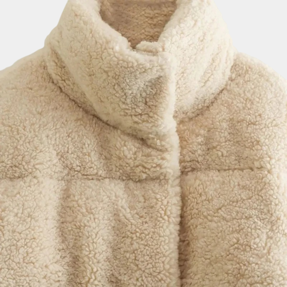 Women's Cropped Teddy Puffer Jacket