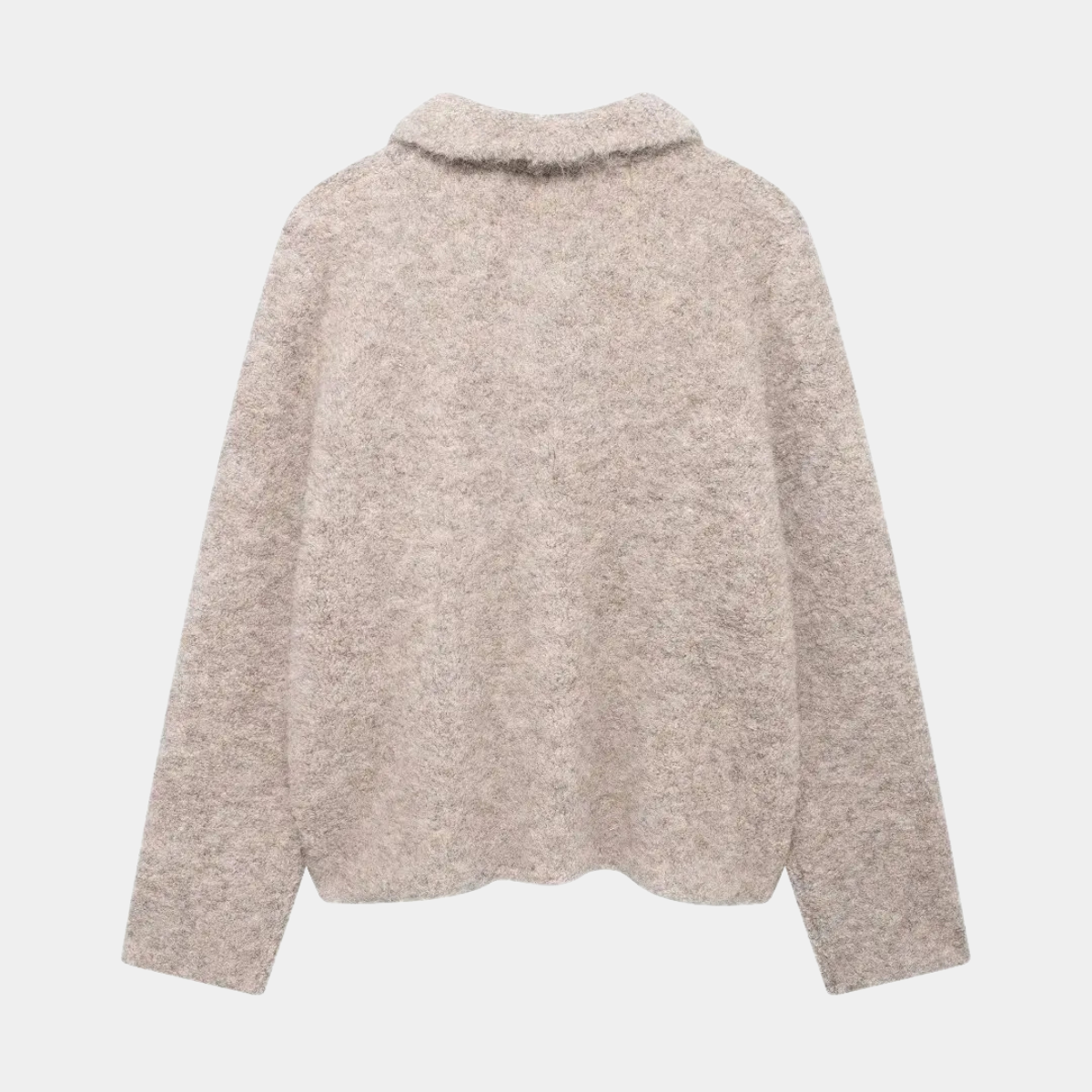Wool Blend Cardigan – Knitwear with Gold Flower Buttons