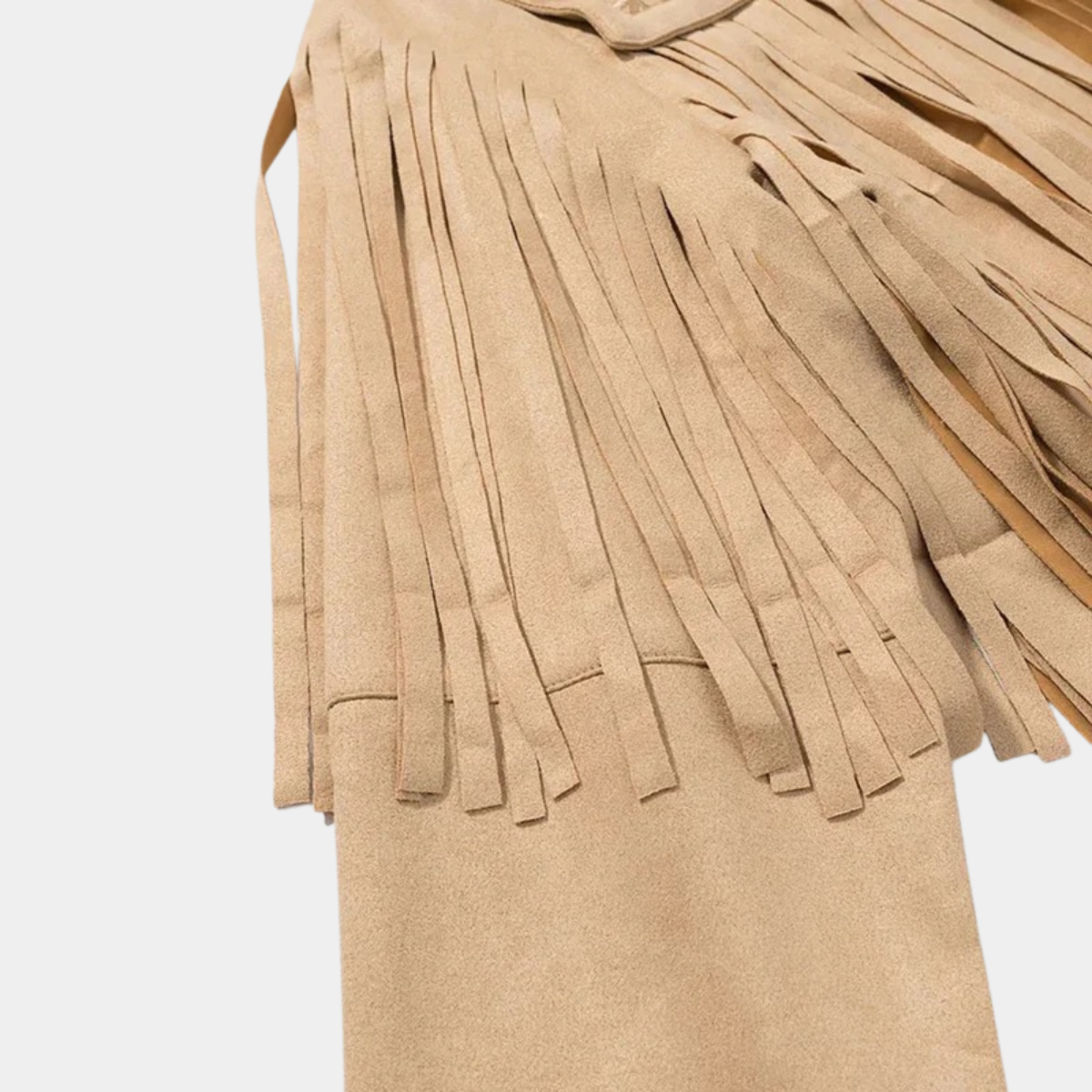 Fringe Suede Jacket – Western Style Studded Faux Leather