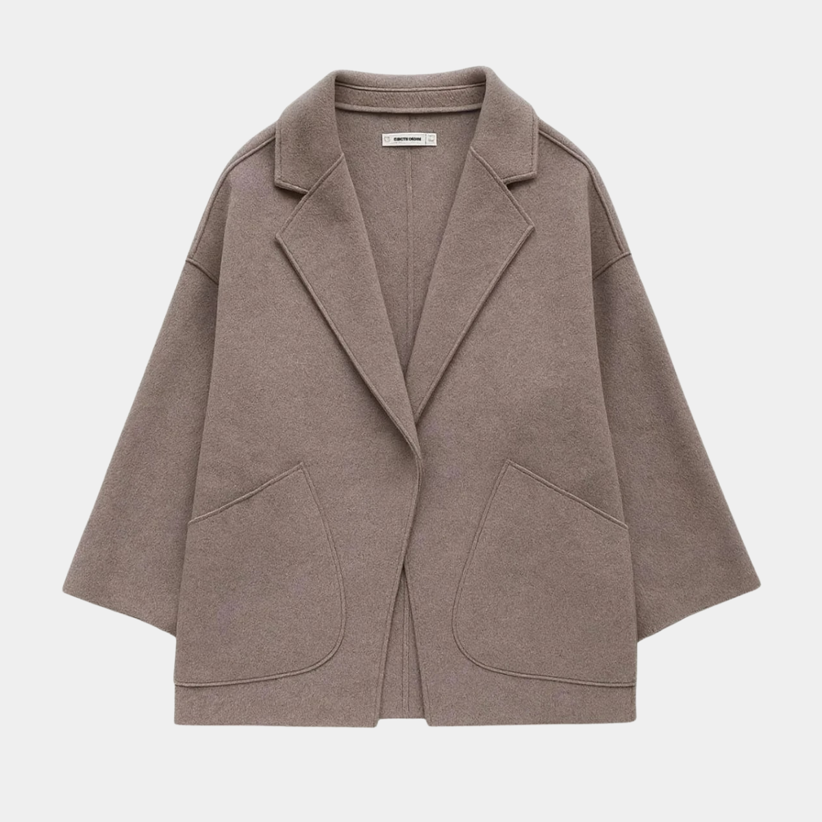 Wool Blend Loose Fit Jacket – Reversible Blazer Coat