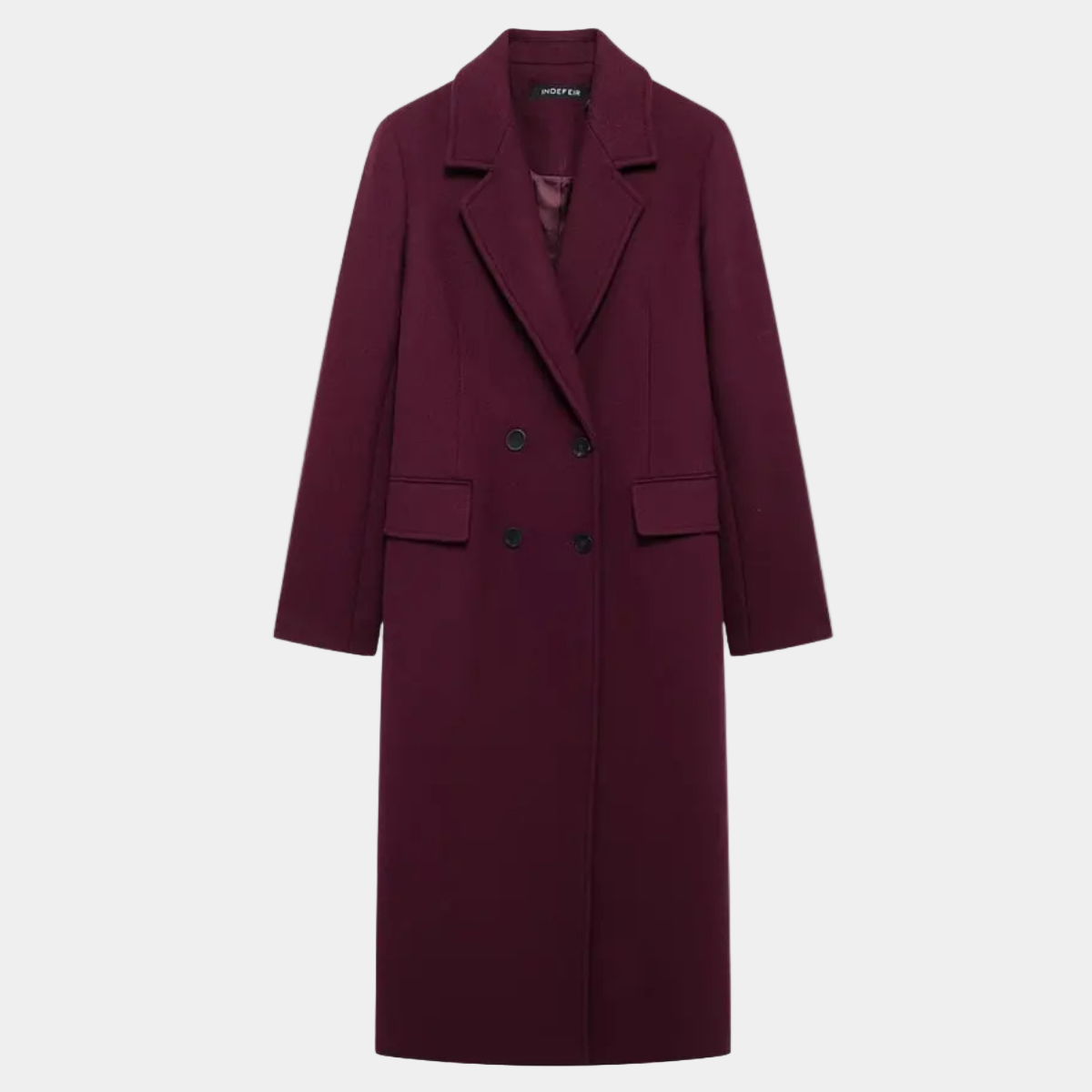 Long Wool Blend Coat – Elegant Tailored Overcoat