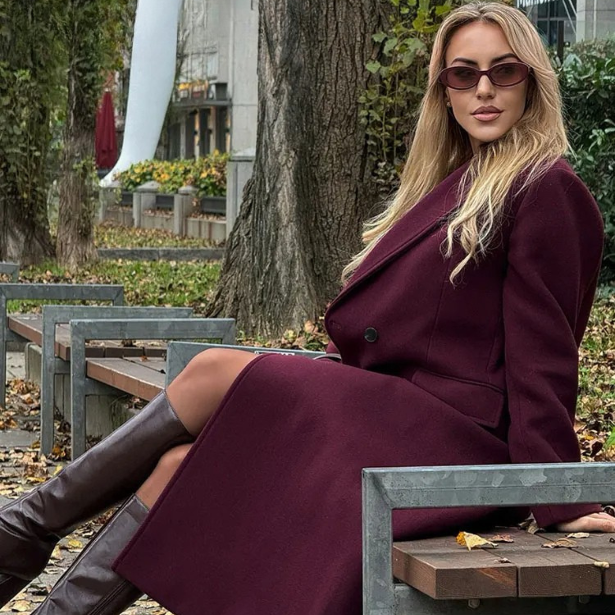 Long Wool Blend Coat – Elegant Tailored Overcoat
