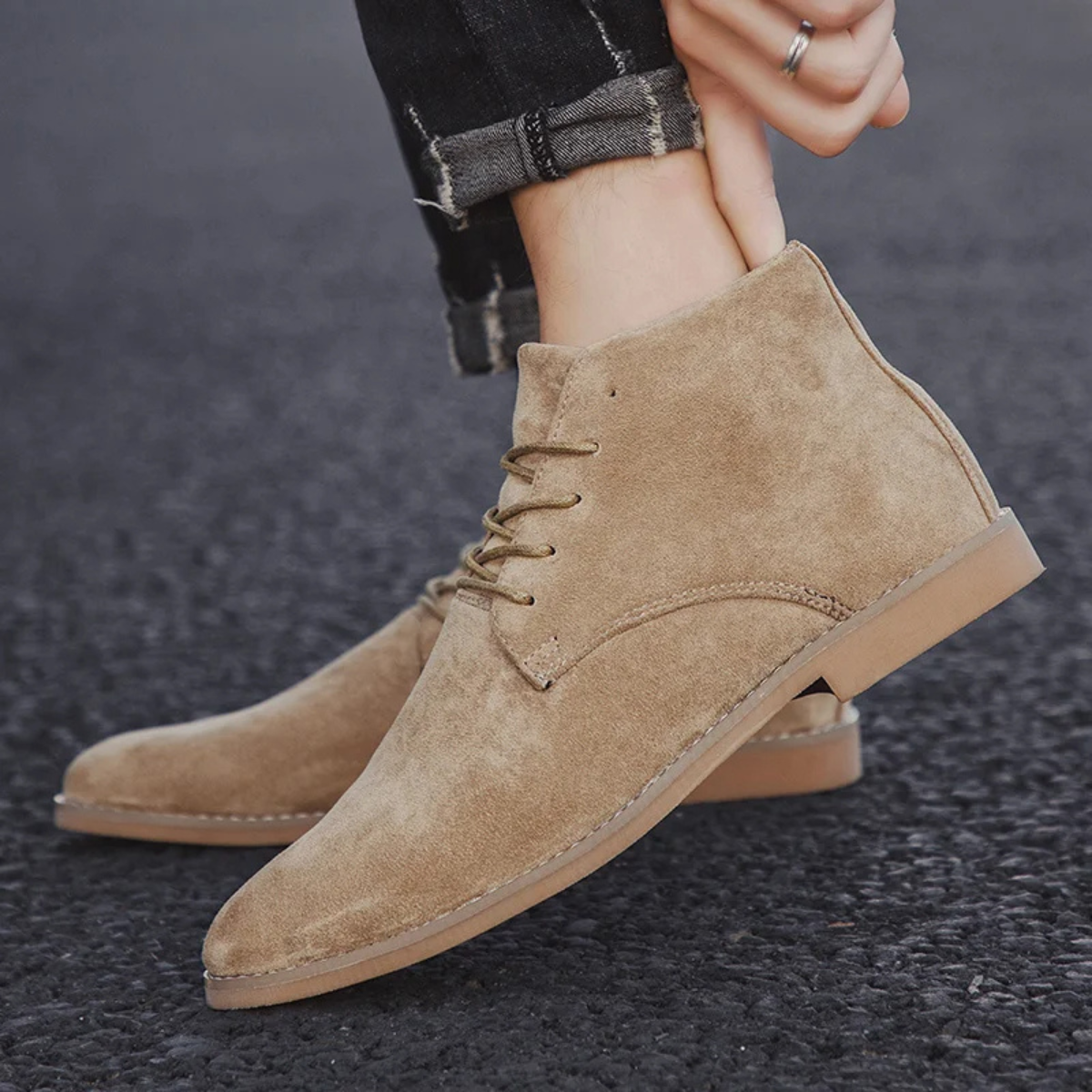Suede Lace Up Ankle Shoes – Casual Desert Boots
