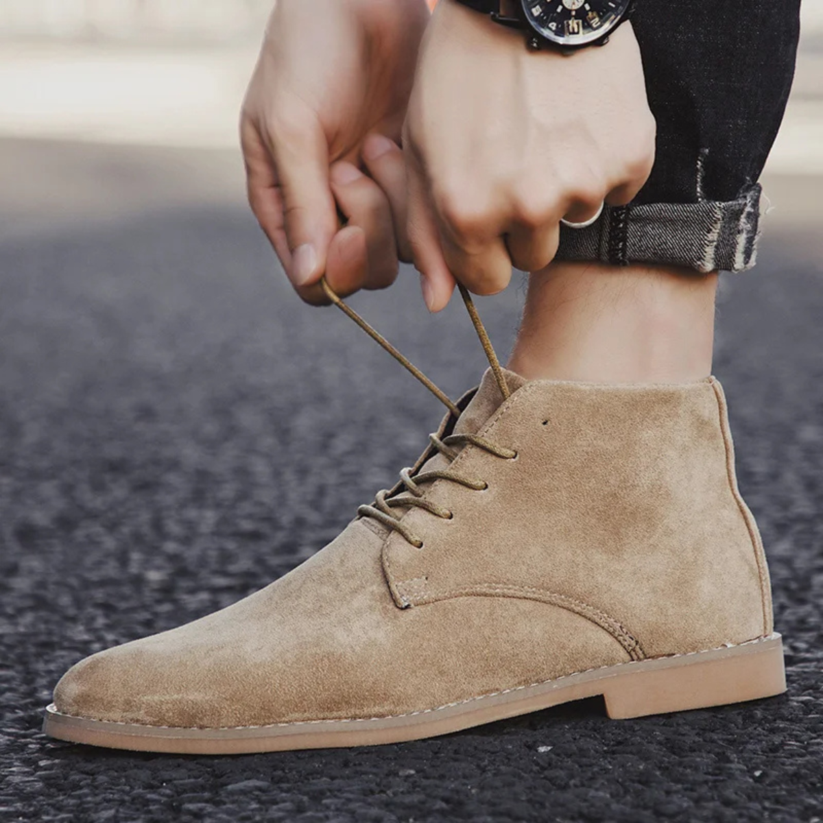 Suede Lace Up Ankle Shoes – Casual Desert Boots