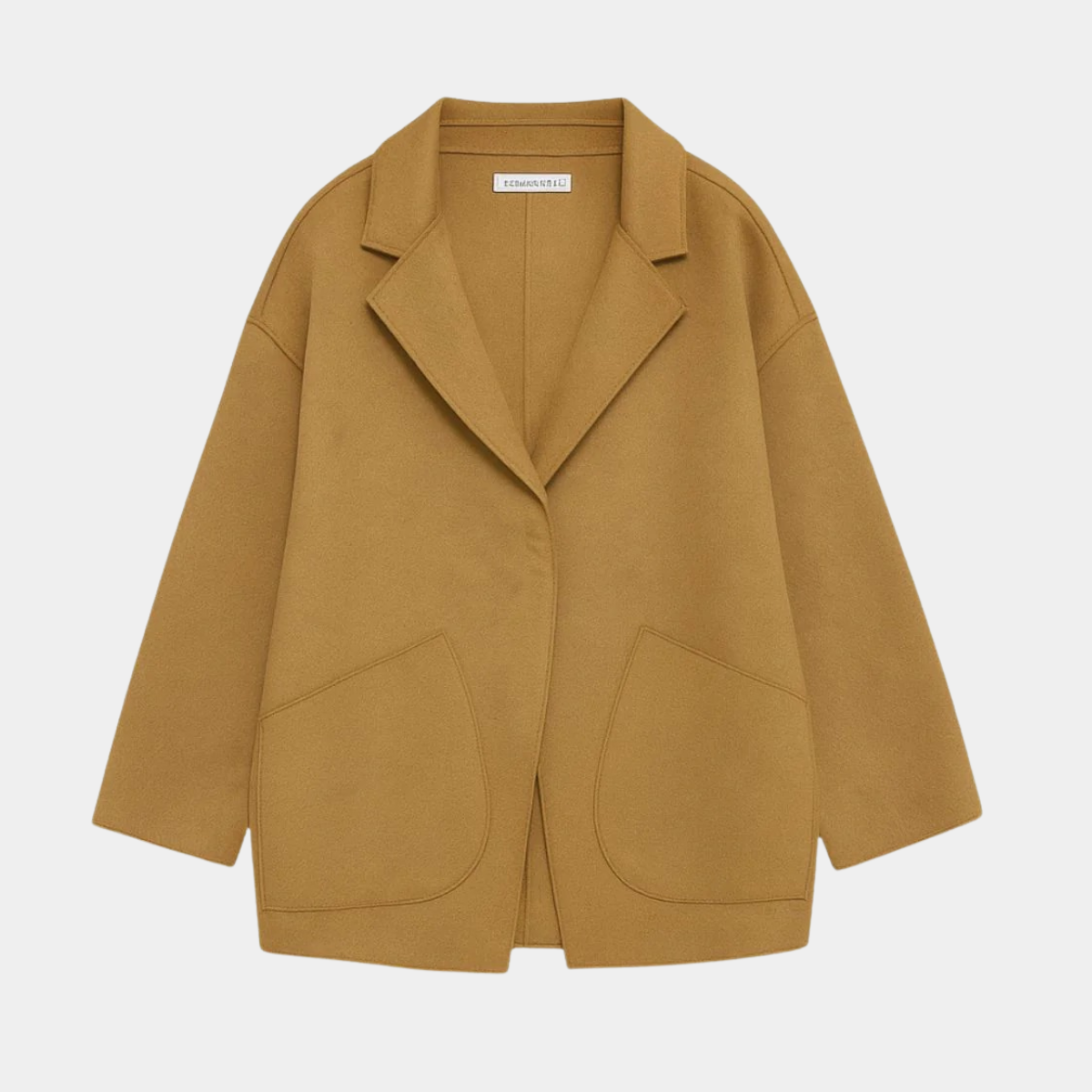 Wool Blend Loose Fit Jacket – Reversible Blazer Coat