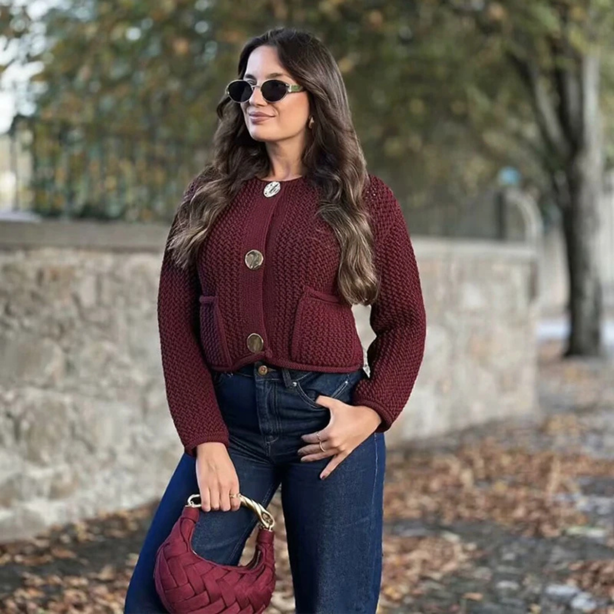 Chunky Knit Cardigan – Button Up Casual Sweater