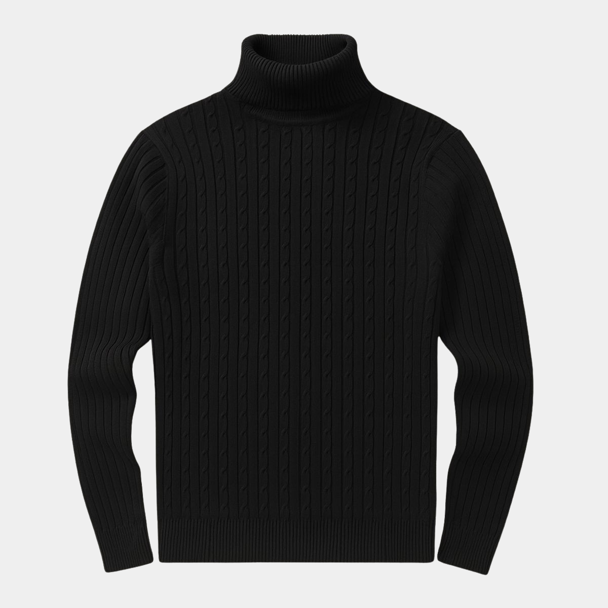 Ribbed Knit Turtleneck Jumper – Slim Fit Neck Sweater