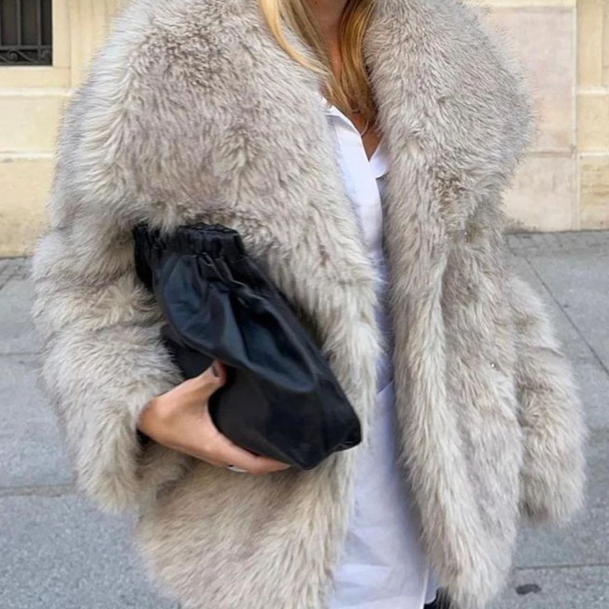 Elegant Faux Fur Coat – Winter Warm Jacket