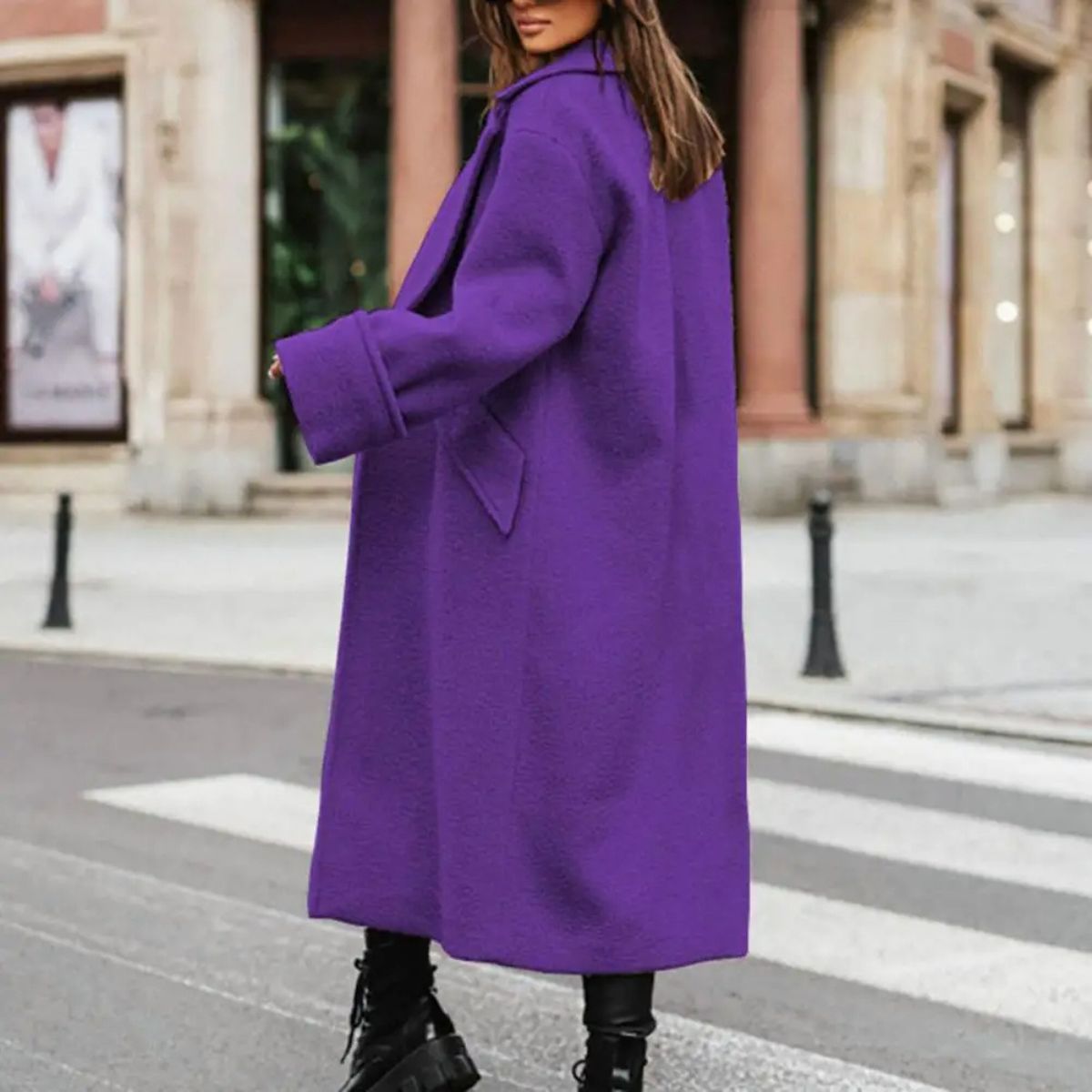 Trendy Oversized Coat – Long Double Breasted Jacket