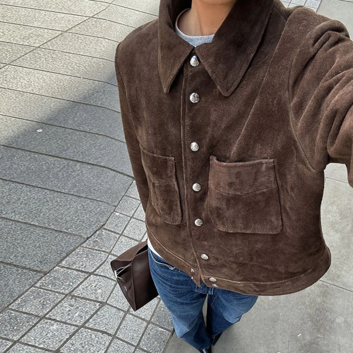 Oversized Suede Jacket – Casual Loose Fit Coat