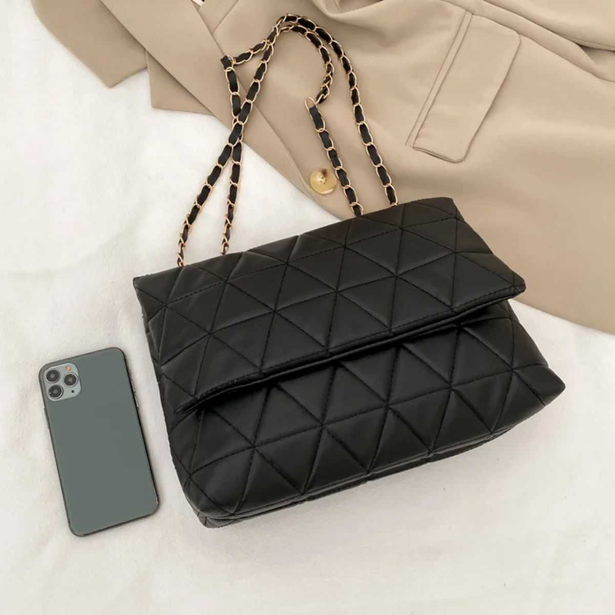 Classic Quilted Leather Bag – Chain Strap Purse