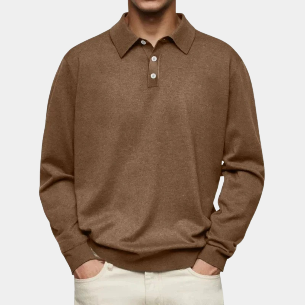 Long Sleeve Polo Men – Casual Button Up Top