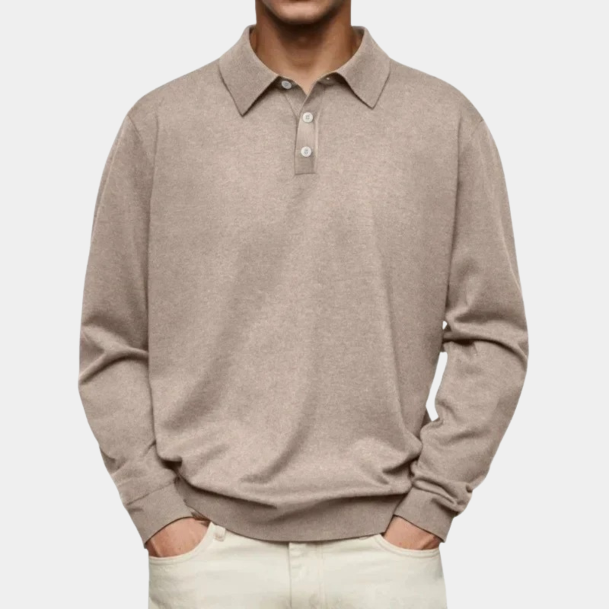 Long Sleeve Polo Men – Casual Button Up Top