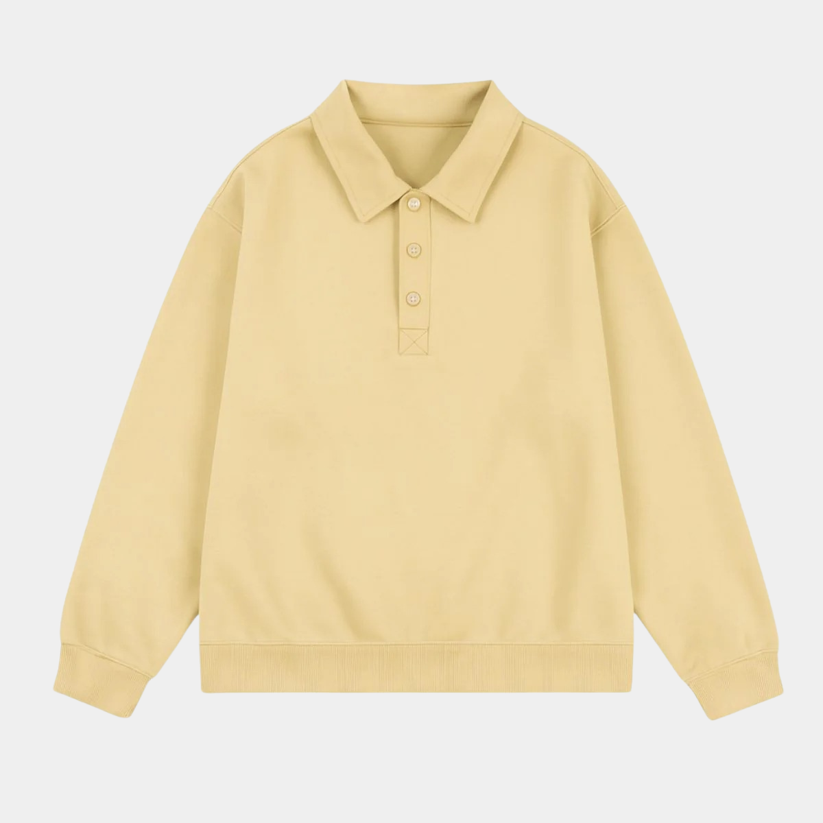 Long Sleeve Polo Men – Button Down Pullover
