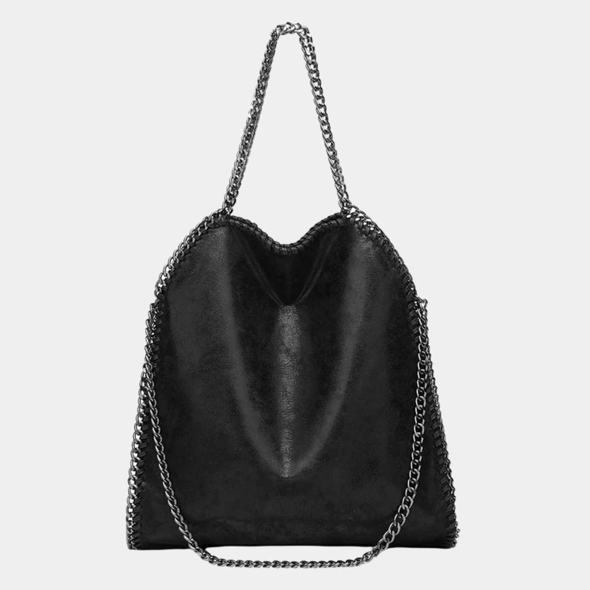 Stylish Black Tote Bag – Chain Shoulder Strap