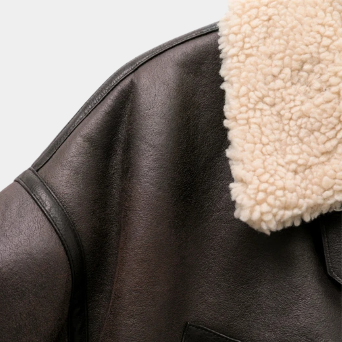 Cropped  Shearling Jacket – Faux Leather Winter Coat