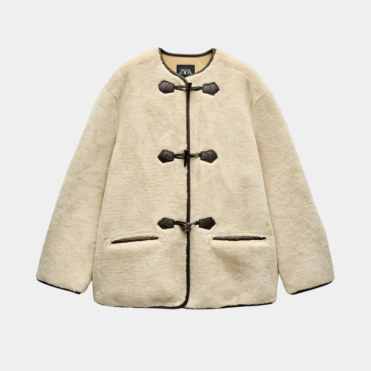 Cream Fur Jacket – Winter Toggle Coat