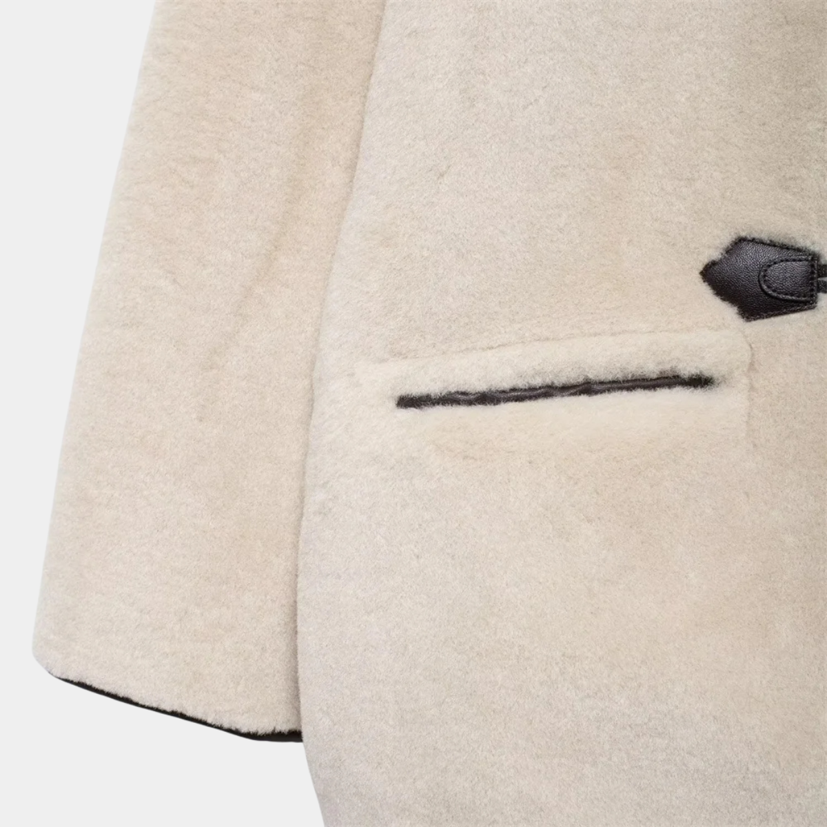 Cream Fur Jacket – Winter Toggle Coat