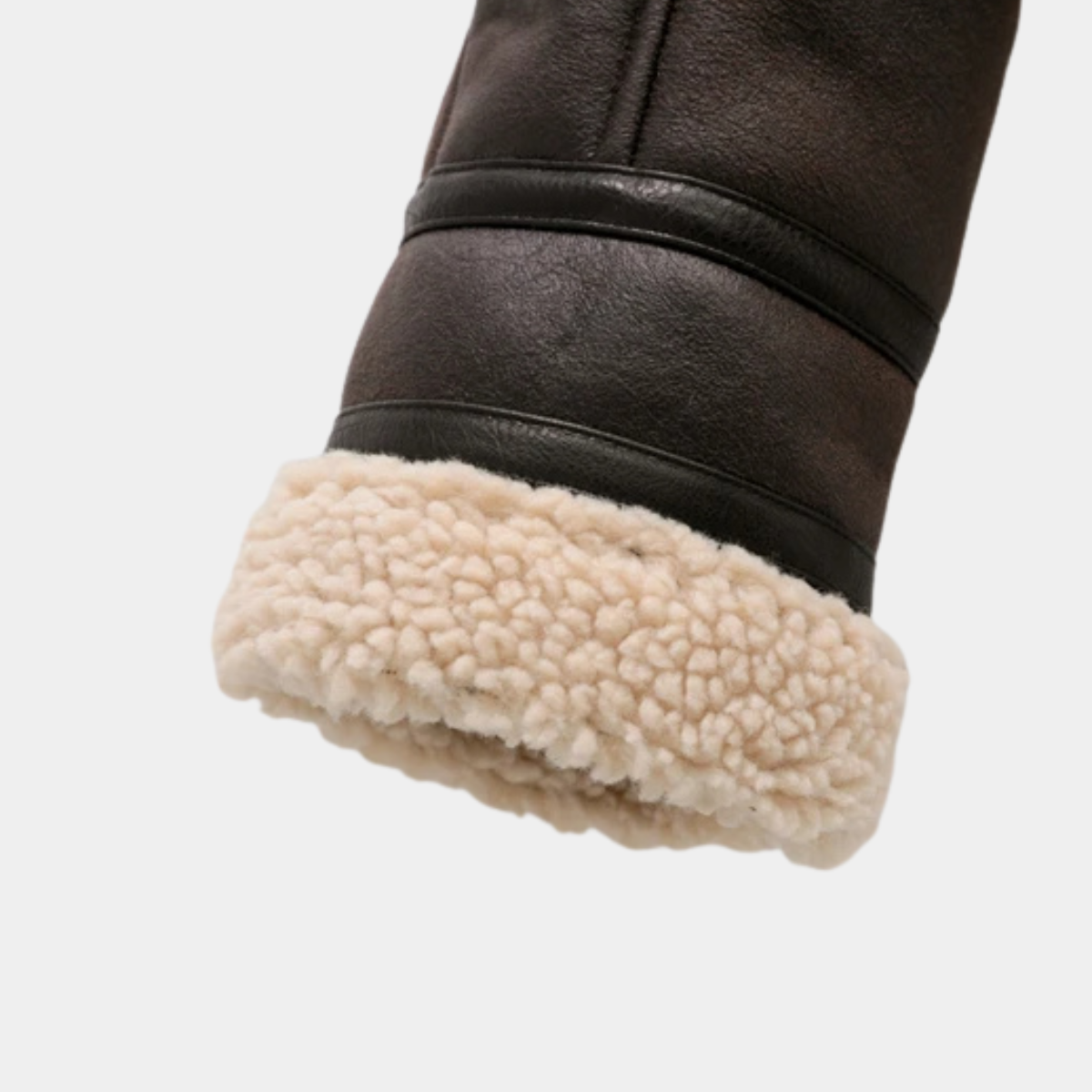 Cropped  Shearling Jacket – Faux Leather Winter Coat