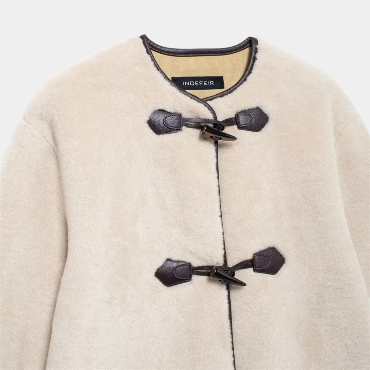 Cream Fur Jacket – Winter Toggle Coat