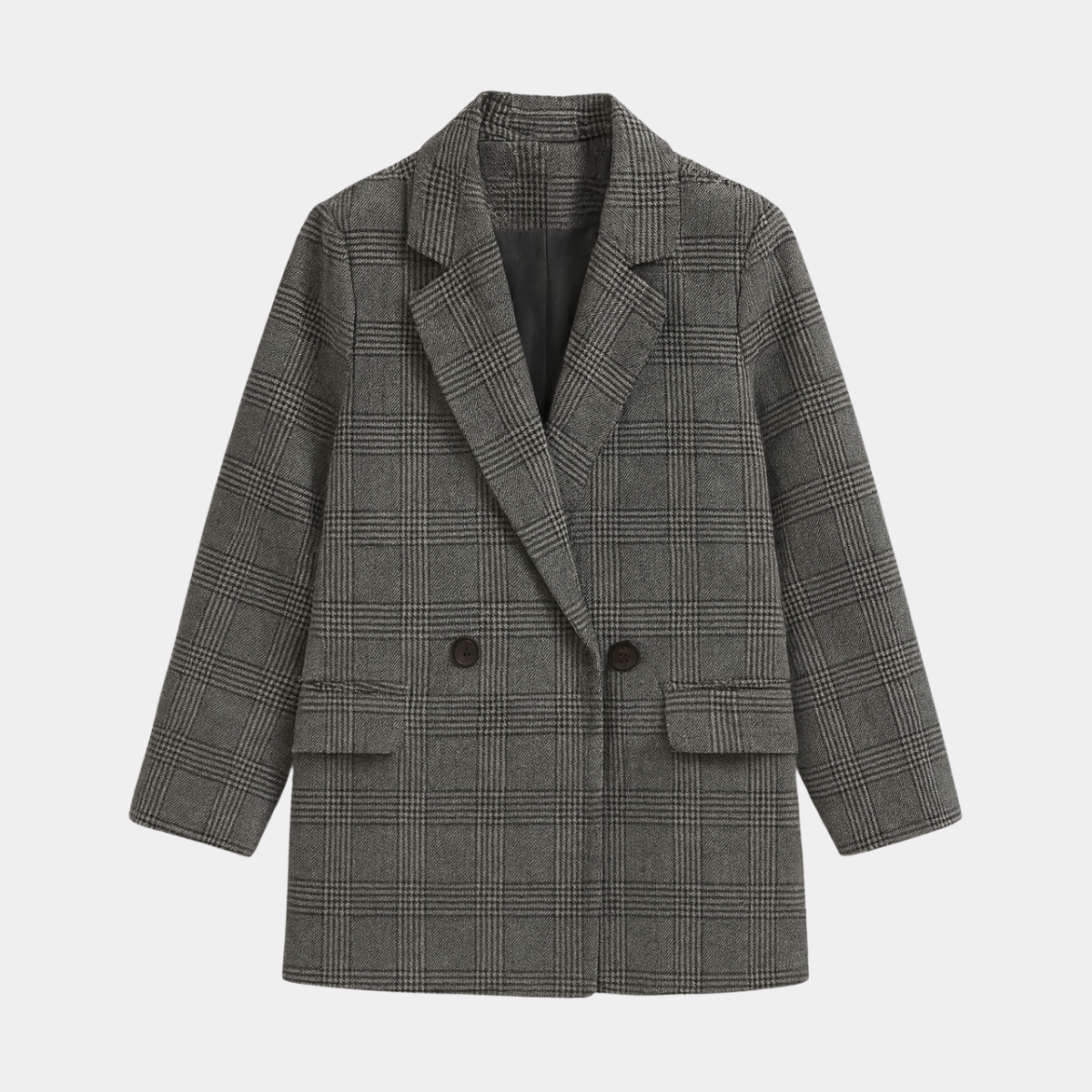 Long Plaid Blazer – Trendy Checked Outerwear