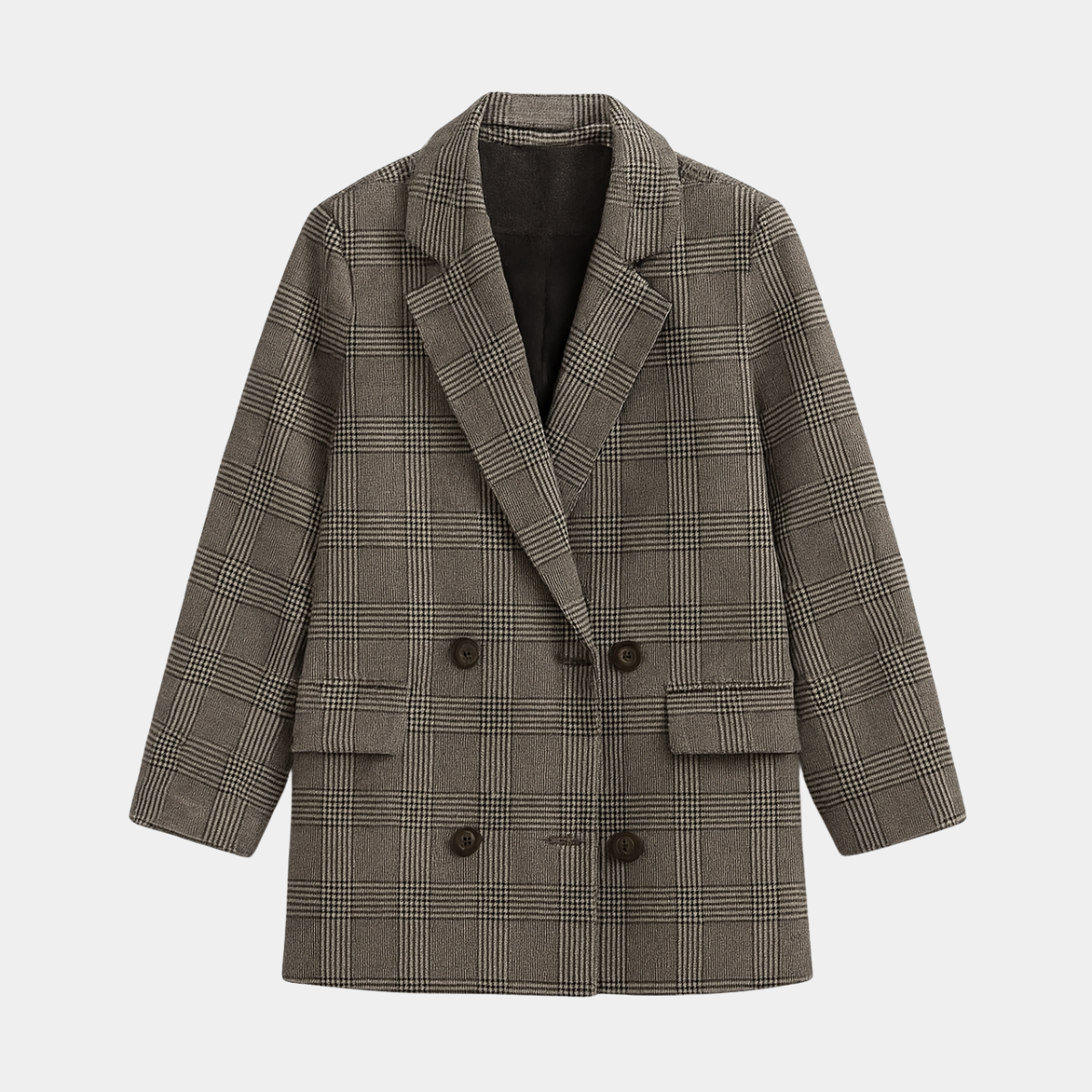 Long Plaid Blazer – Trendy Checked Outerwear