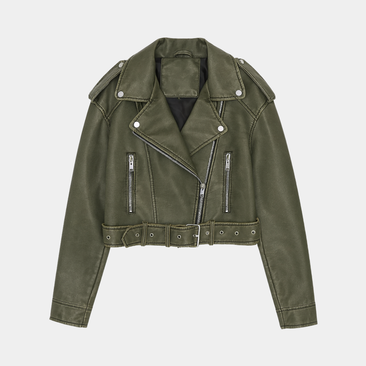 Cropped Vintage Jacket – Stylish Leather Coat