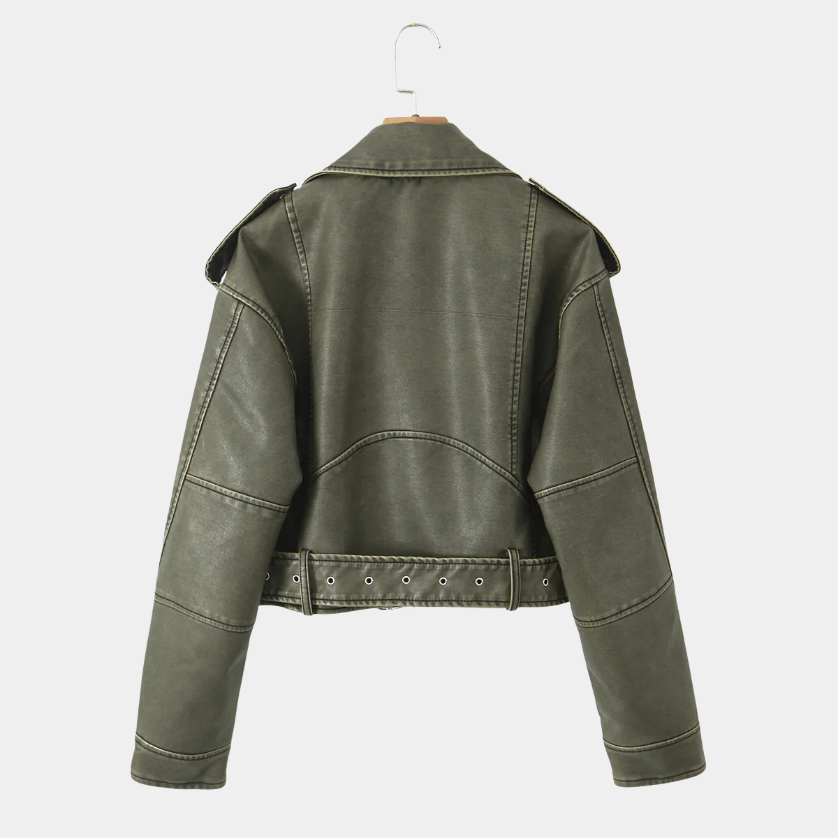 Cropped Vintage Jacket – Stylish Leather Coat