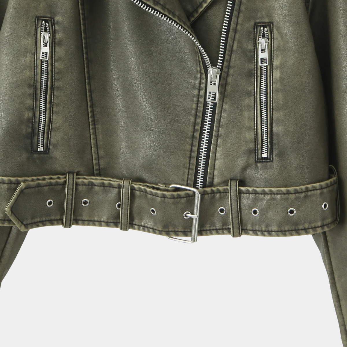 Cropped Vintage Jacket – Stylish Leather Coat