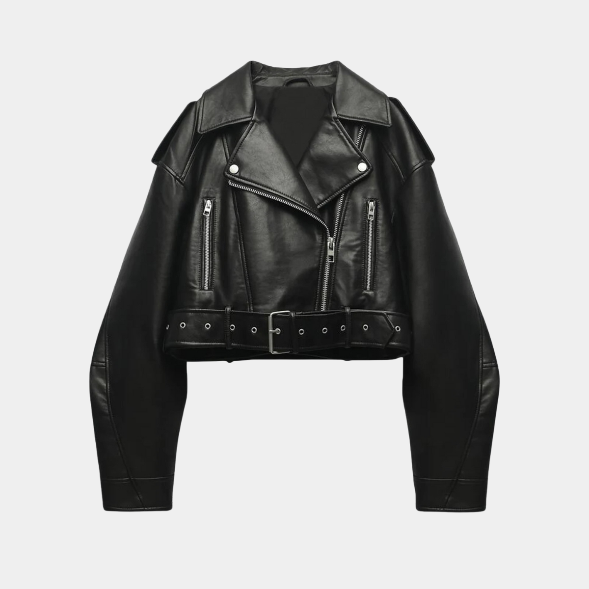 Cropped Vintage Jacket – Stylish Leather Coat