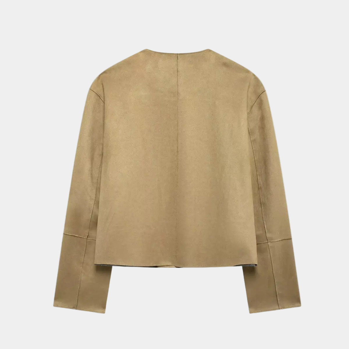 Casual Suede Jacket – Lightweight Button Front Coat