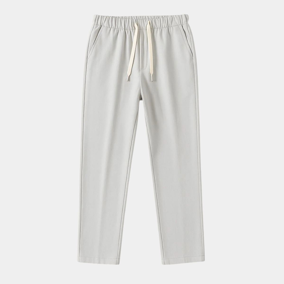 Slim Fit Mens Elasticated Waist Trousers – Lightweight Pants