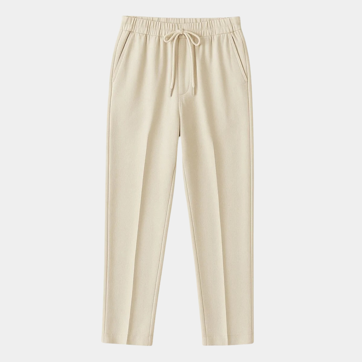 Slim Fit Mens Elasticated Waist Trousers – Lightweight Pants