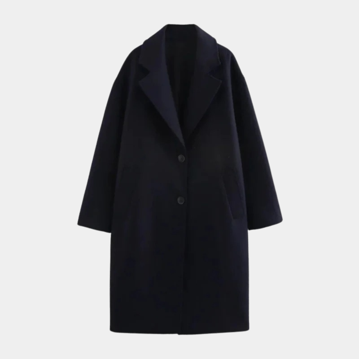 Women's Wool Blend Long Coat - Elegant Winter Overcoat