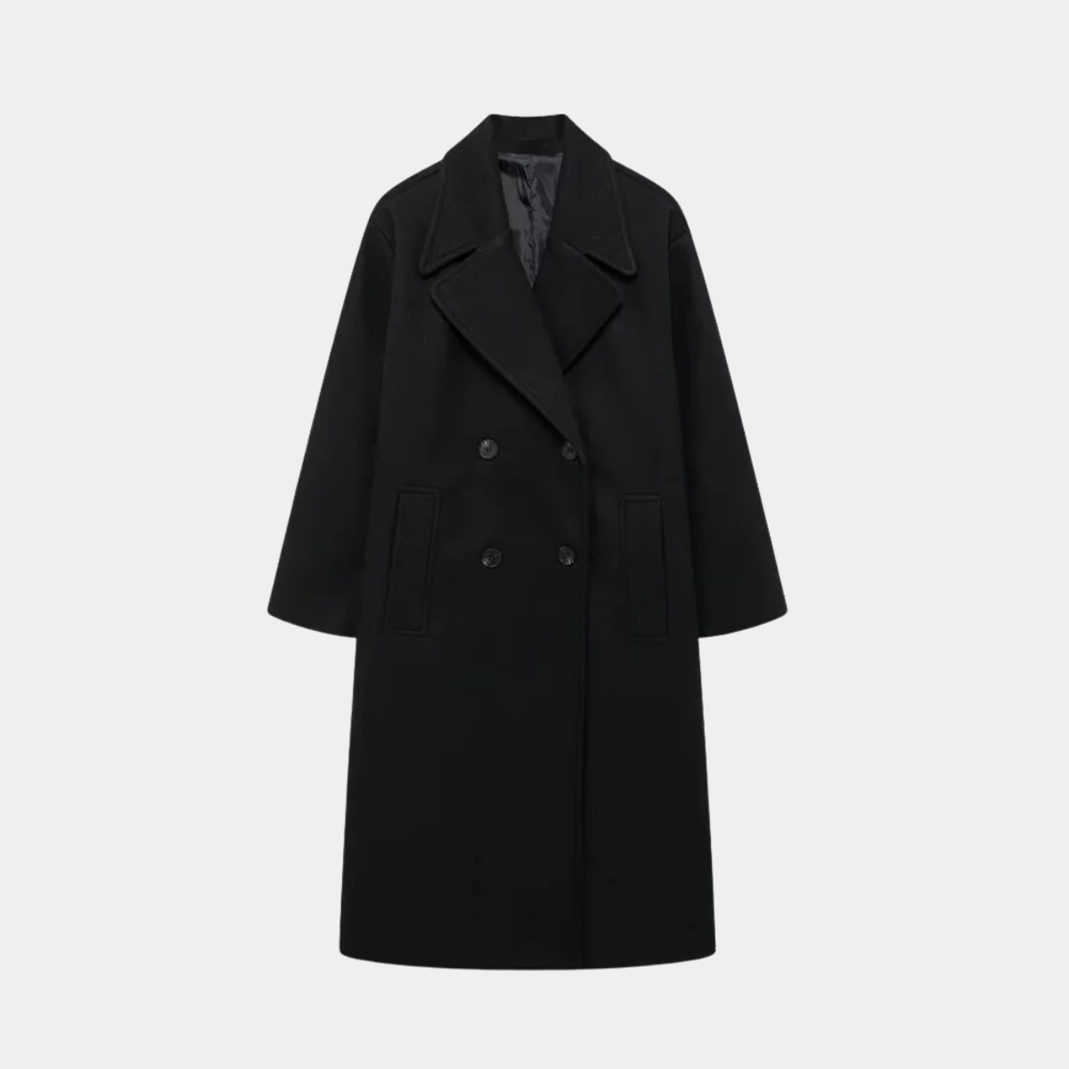 Elegant Long Coat – Wool Blend Outerwear