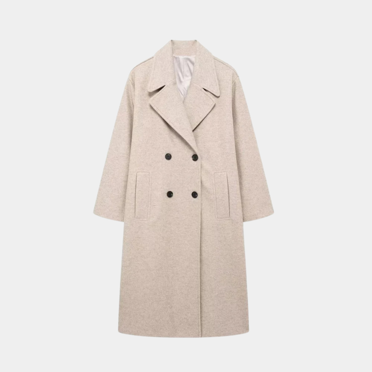 Elegant Long Coat – Wool Blend Outerwear