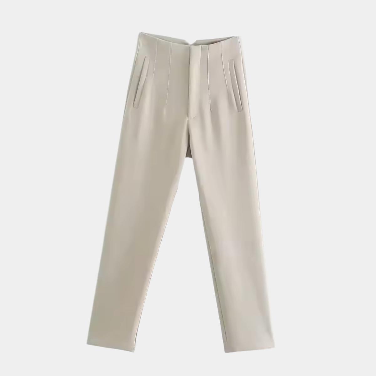 High Waist Tailored Trousers – Slim Fit Cropped Pants
