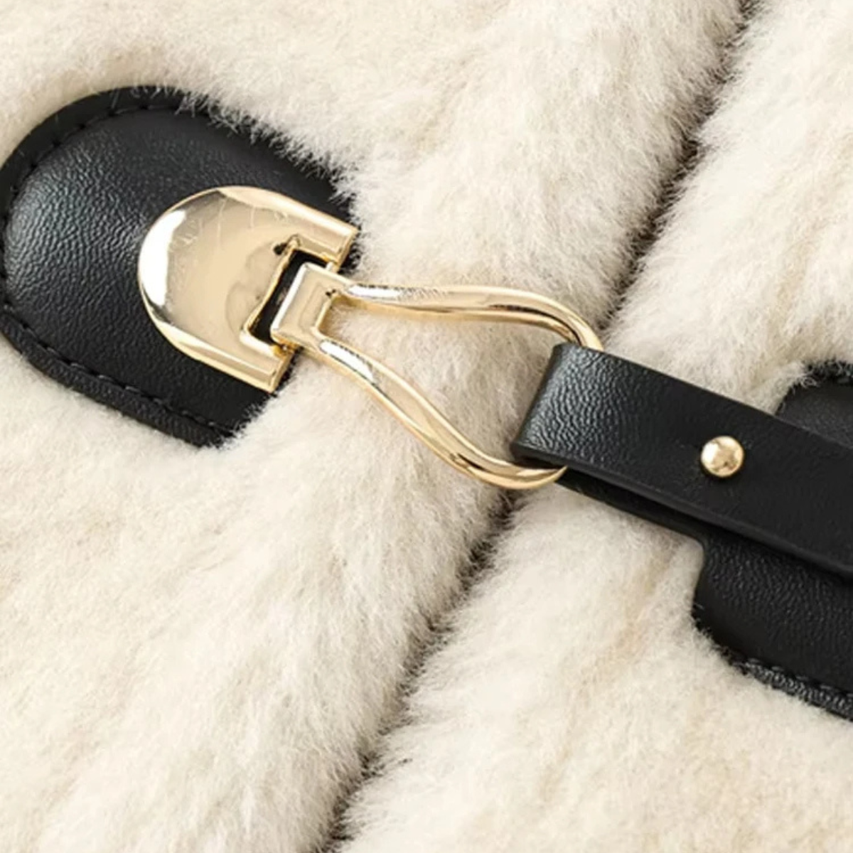 Chic Beige Toggle Closure Winter Jacket